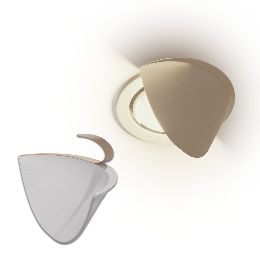 Recessed Lighting Half Shade Stick-on Easy Install (Black)