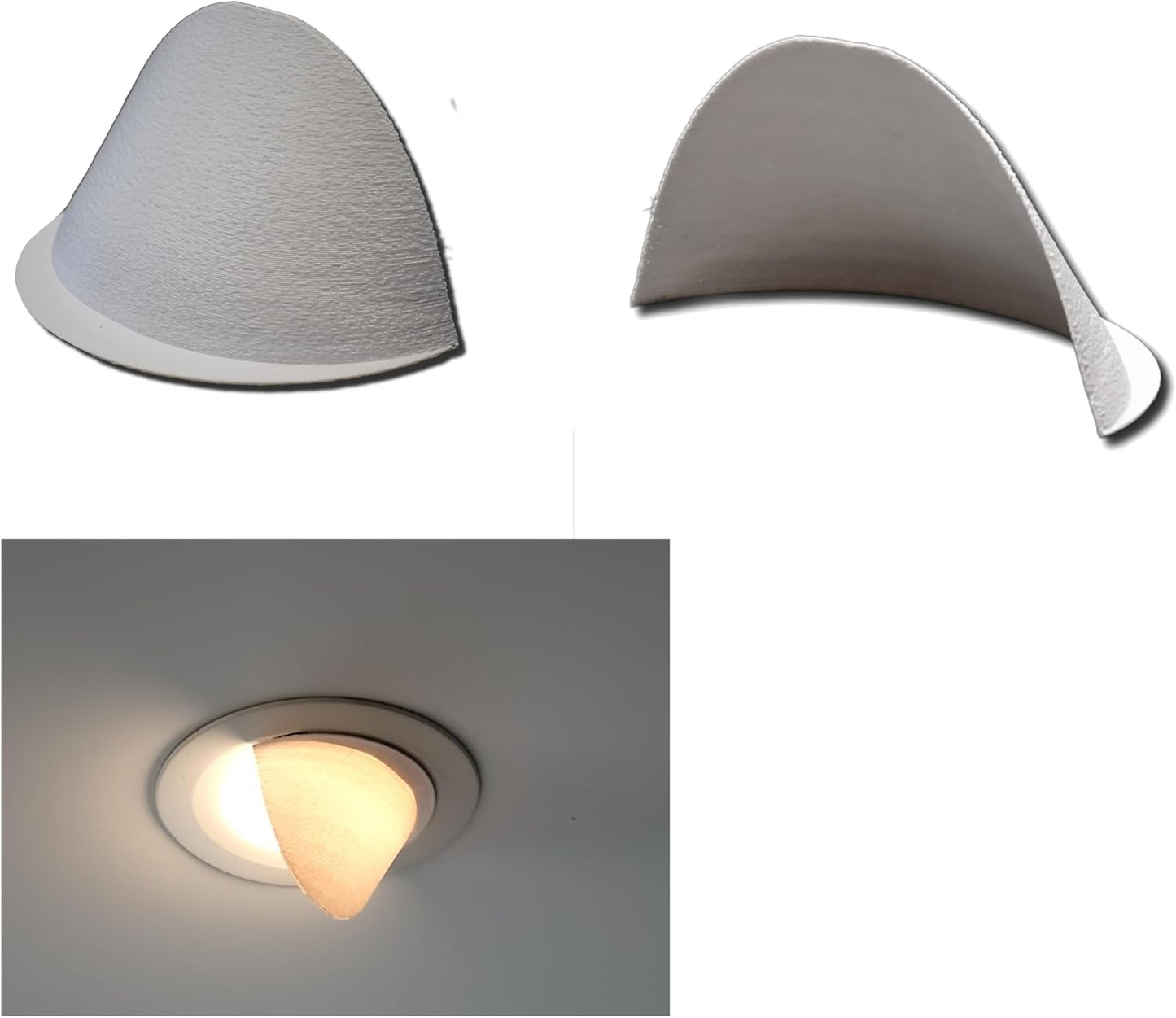 Recessed Lighting Half Shade Stick-on Easy Install (White)