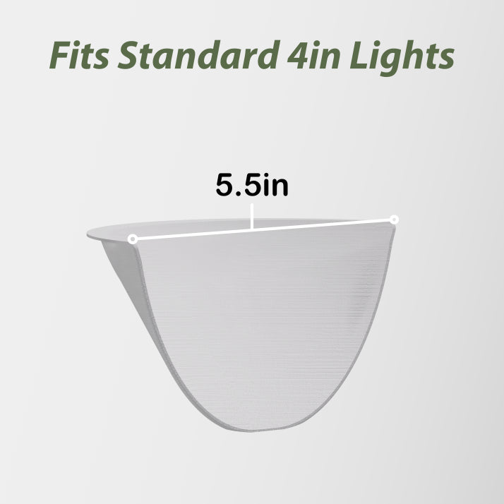 Stick-On Recessed Light Diffuser (Half Shade) | Anti-Glare Cover for 4” & 6” Can Lights