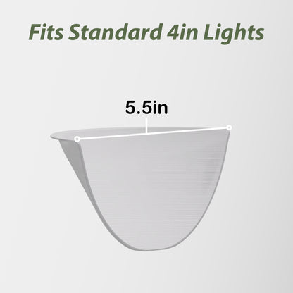 Stick-On Recessed Light Diffuser (Half Shade) | Anti-Glare Cover for 4” & 6” Can Lights