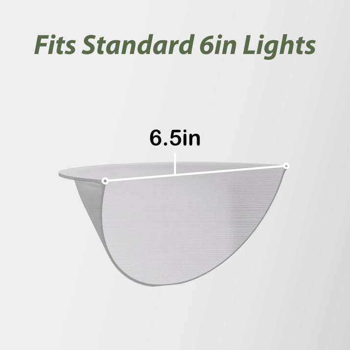 Stick-On Recessed Light Diffuser (Half Shade) | Anti-Glare Cover for 4” & 6” Can Lights