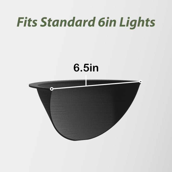 Stick-On Recessed Light Diffuser (Half Shade) | Anti-Glare Cover for 4” & 6” Can Lights